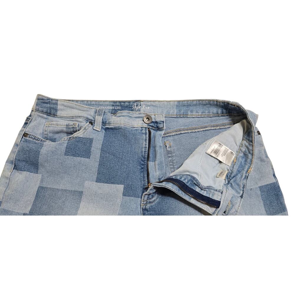 Style & Co Straight Ankle Leg Geometric Light wash Jeans - Picture 7 of 8